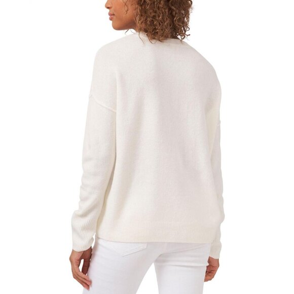 NWT Vince Camuto Womens Plus Size Crewneck Sweater 9251219 1X Antique White - Picture 2 of 6